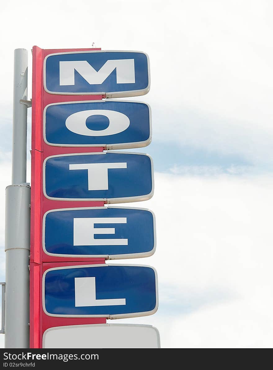 Motel Road Sign With Sky