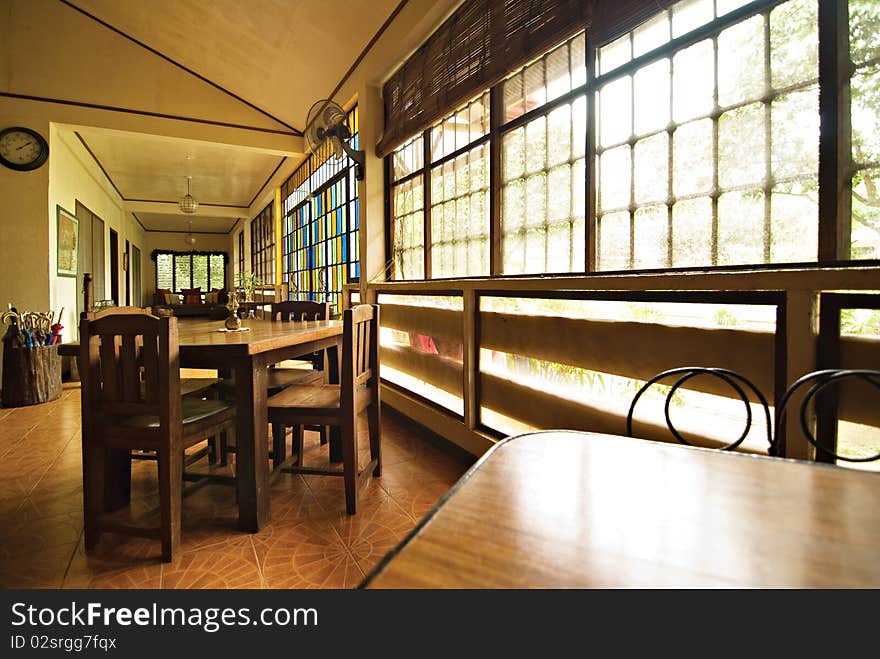 Warm Rustic Dining Hall Interiors