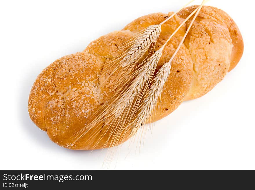 Fresh bread isolated on a white background