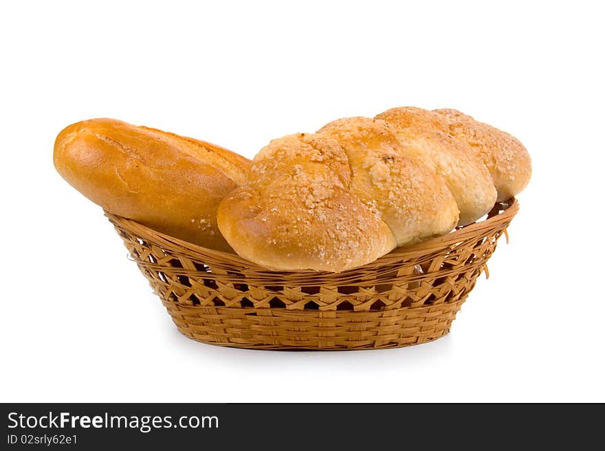 Fresh bread isolated on a white background