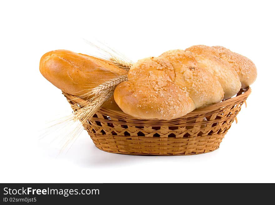 Fresh bread isolated on a white background