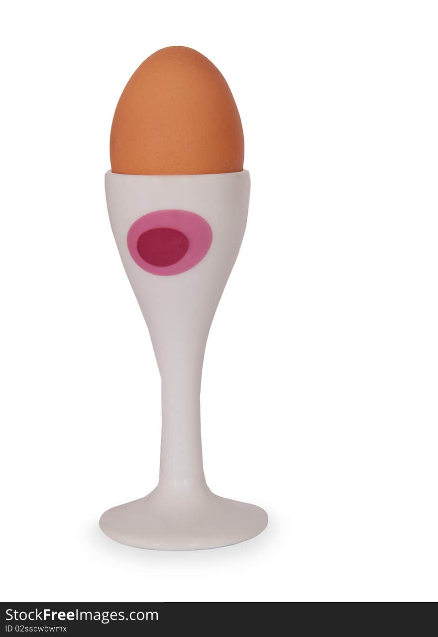 Egg cup on white background