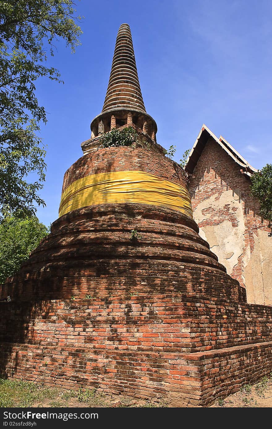 Pagoda in Ayuthaya center of Thialand