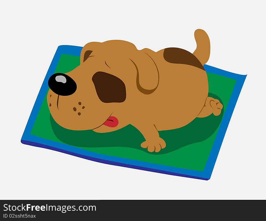 Funny dog sleeping.  illustration. Funny dog sleeping.  illustration