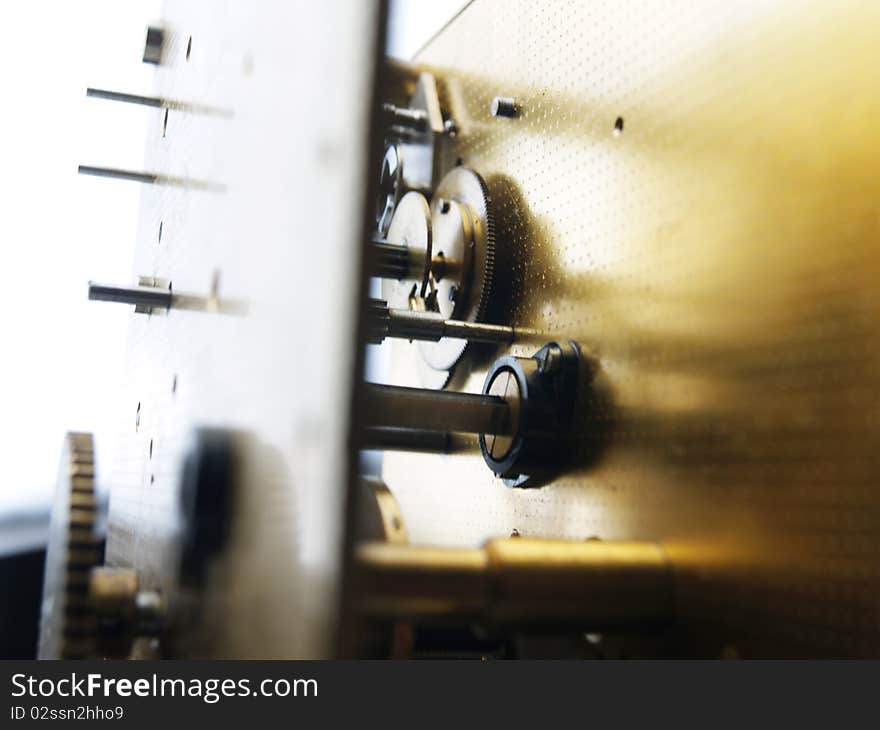 Old clock machine vintage with gears