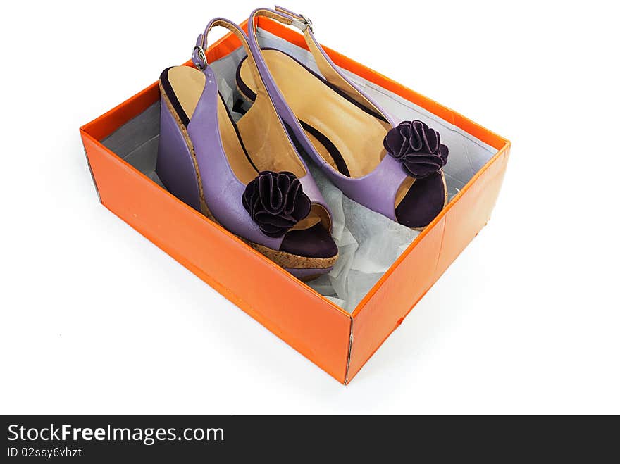 Female sandals  in a box