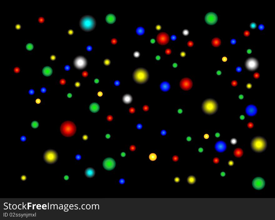 Abstract glowing Colourful stars against black background. Abstract glowing Colourful stars against black background