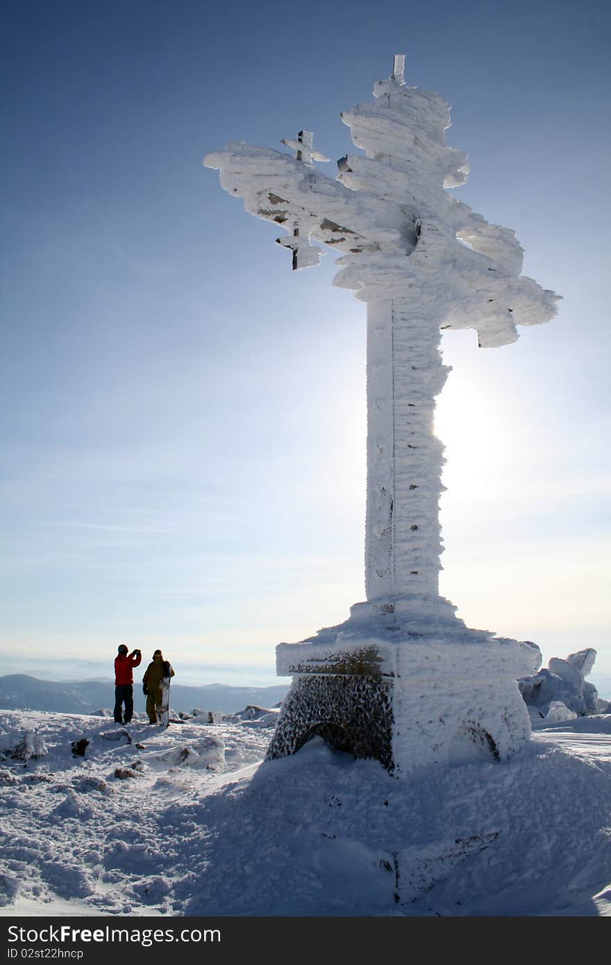 Cross on the hill in Kemerovkoy region, Russia, 2007.