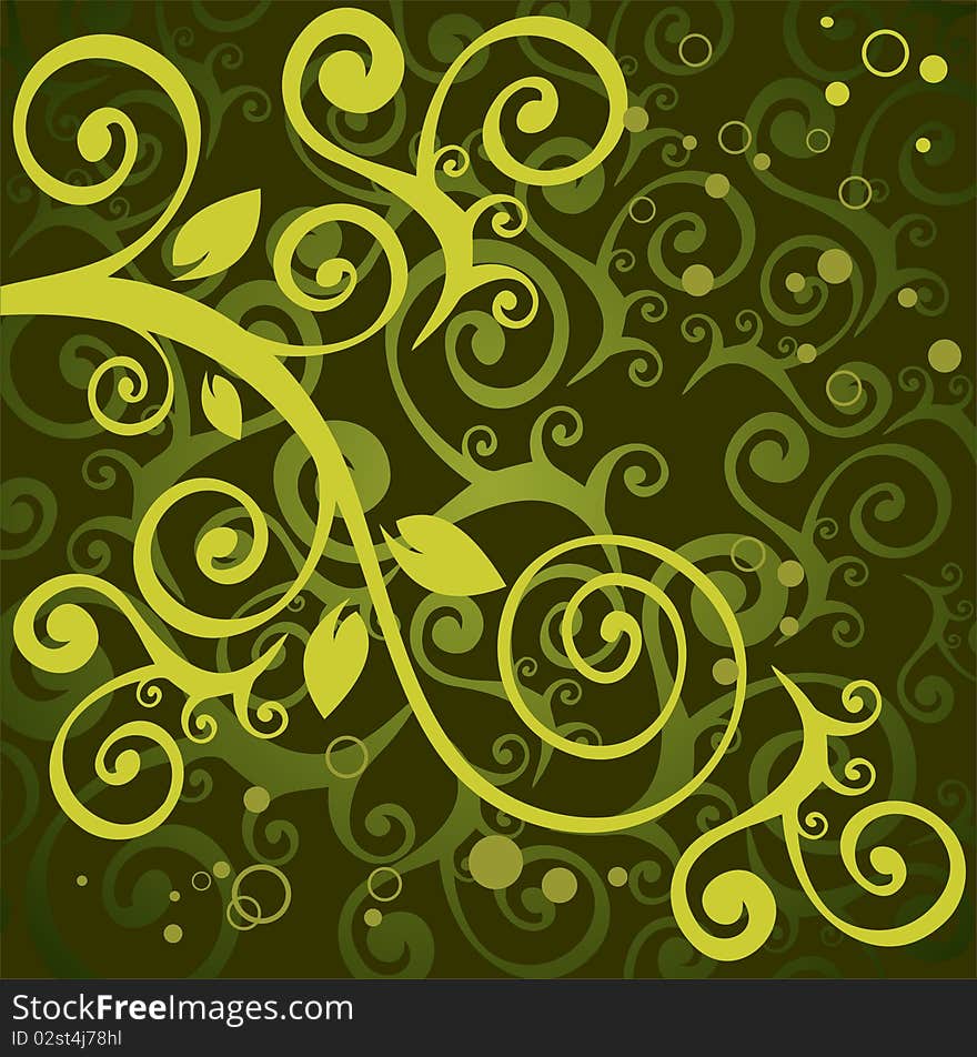 Green Floral Pattern