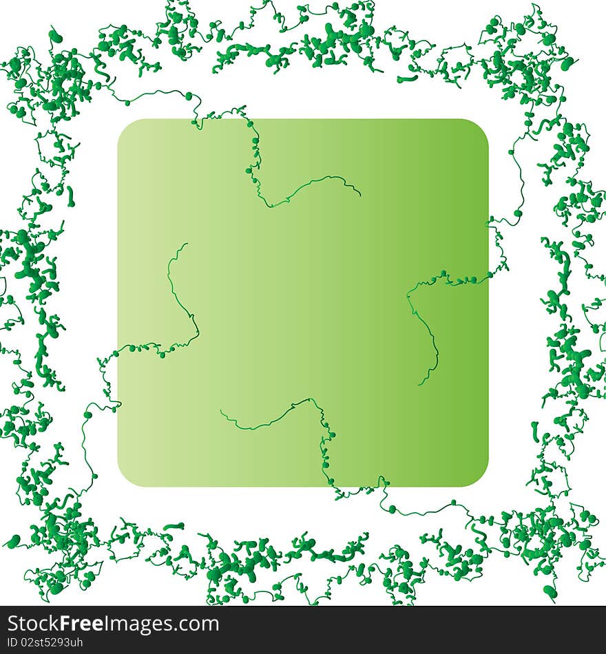 Green flower ecological design. illustration