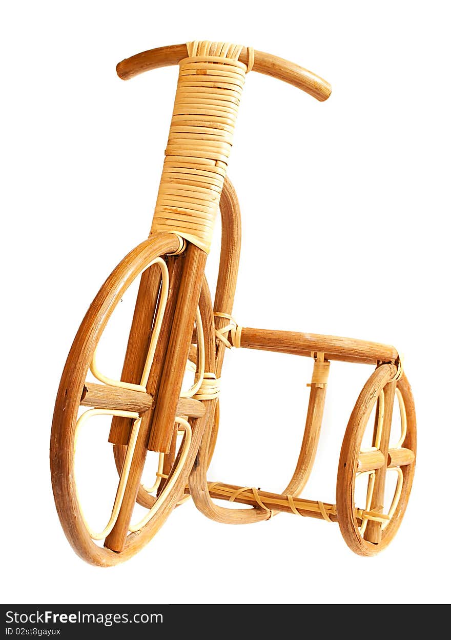 Wooden bicycle.