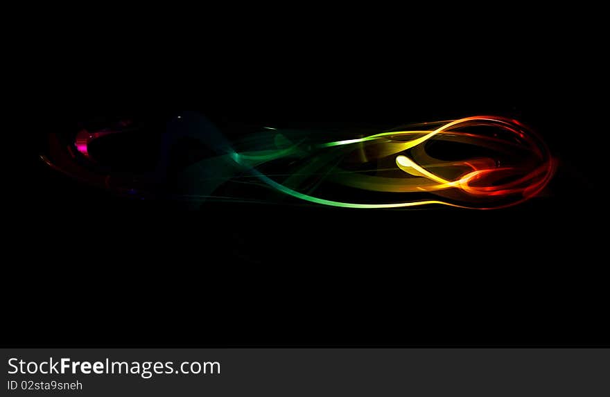 Abstract fantastic body on a black background