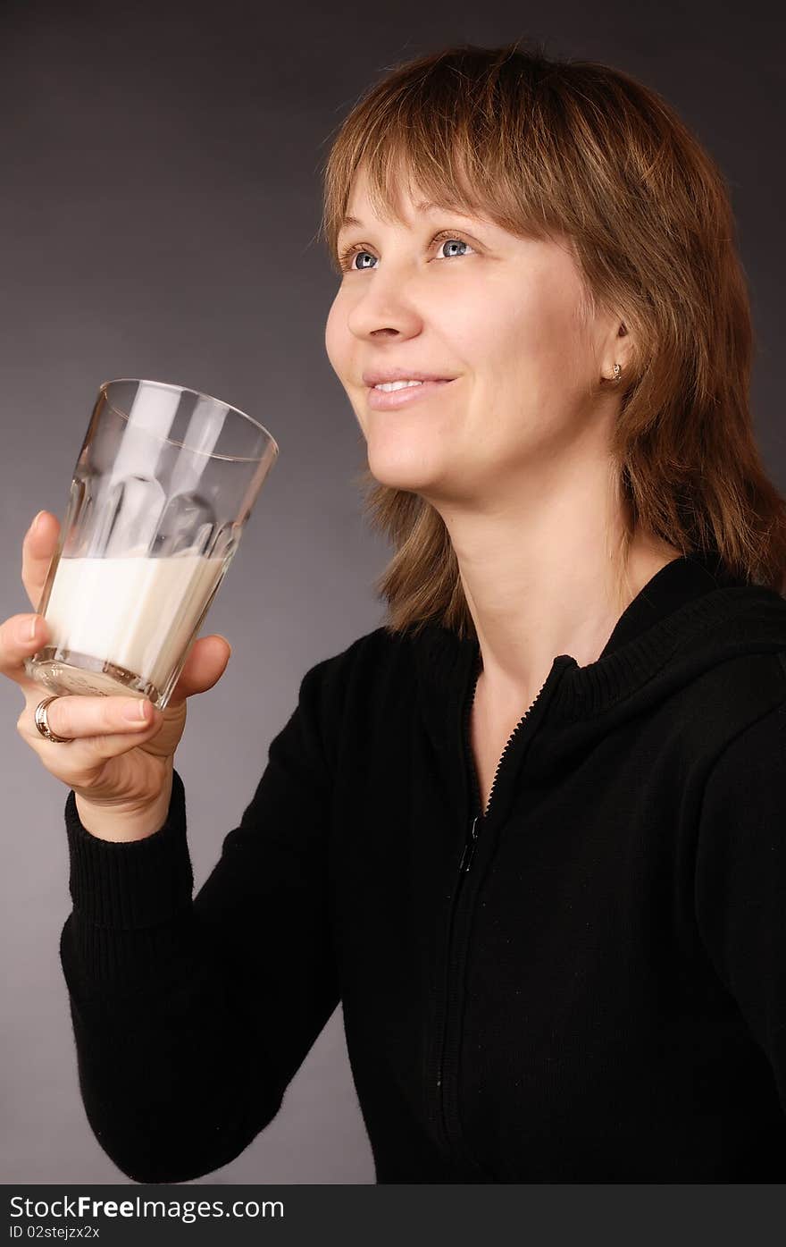 Young   Lady With A Cup Of Milk