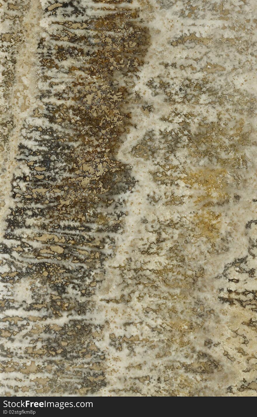 Surface of the stone. Travertine. Tints of brown and grey. Striped pattern. Surface of the stone. Travertine. Tints of brown and grey. Striped pattern.