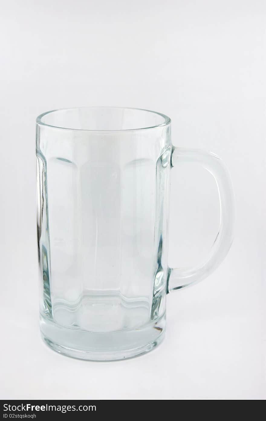 Beer glass on white background