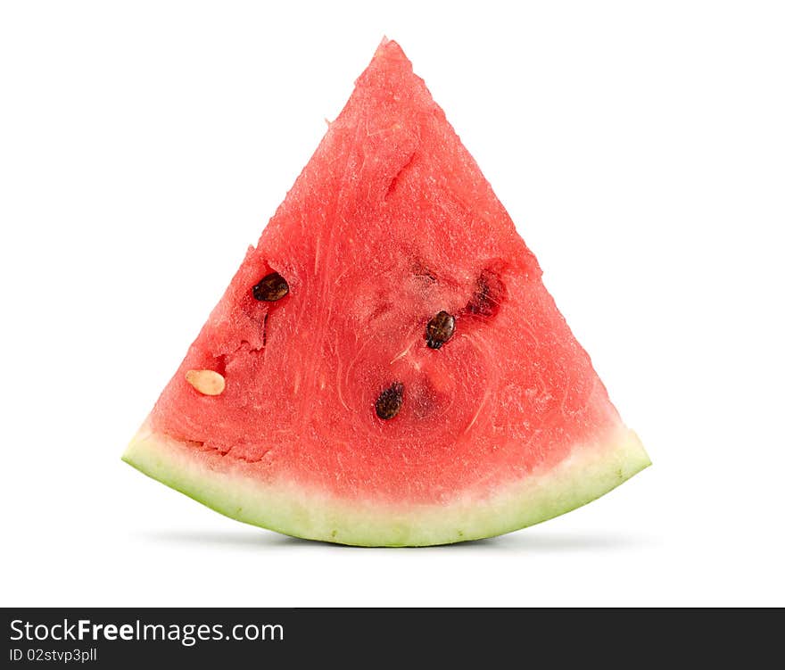 A ripe juicy watermelon isolated on white background