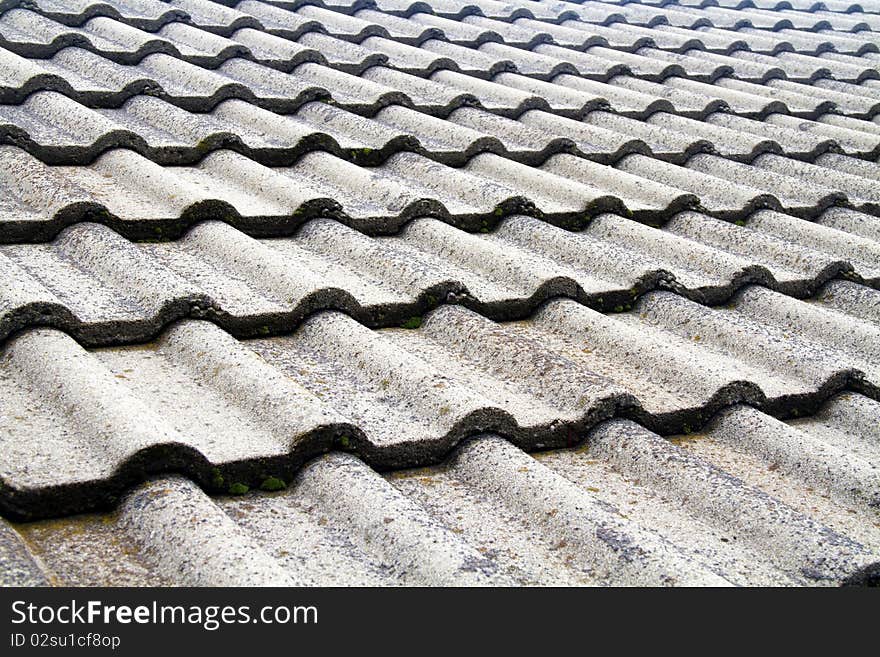 Detail of a concrete tiled roof