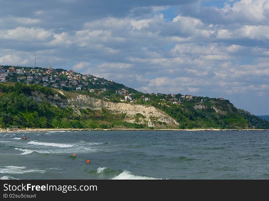 Landscape of a mountain and seashore