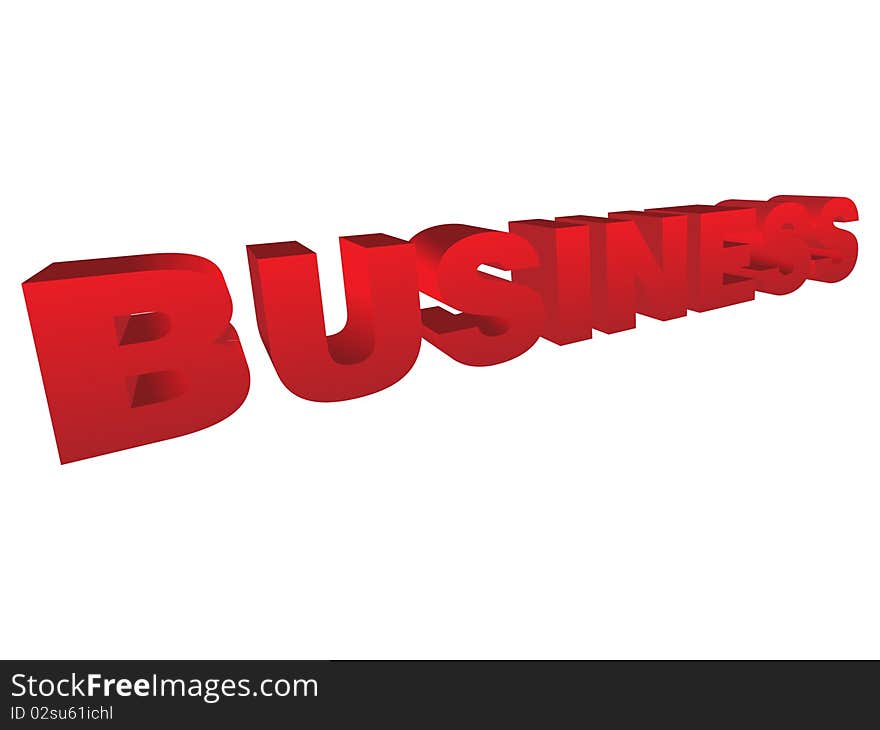 3D Business text on white background