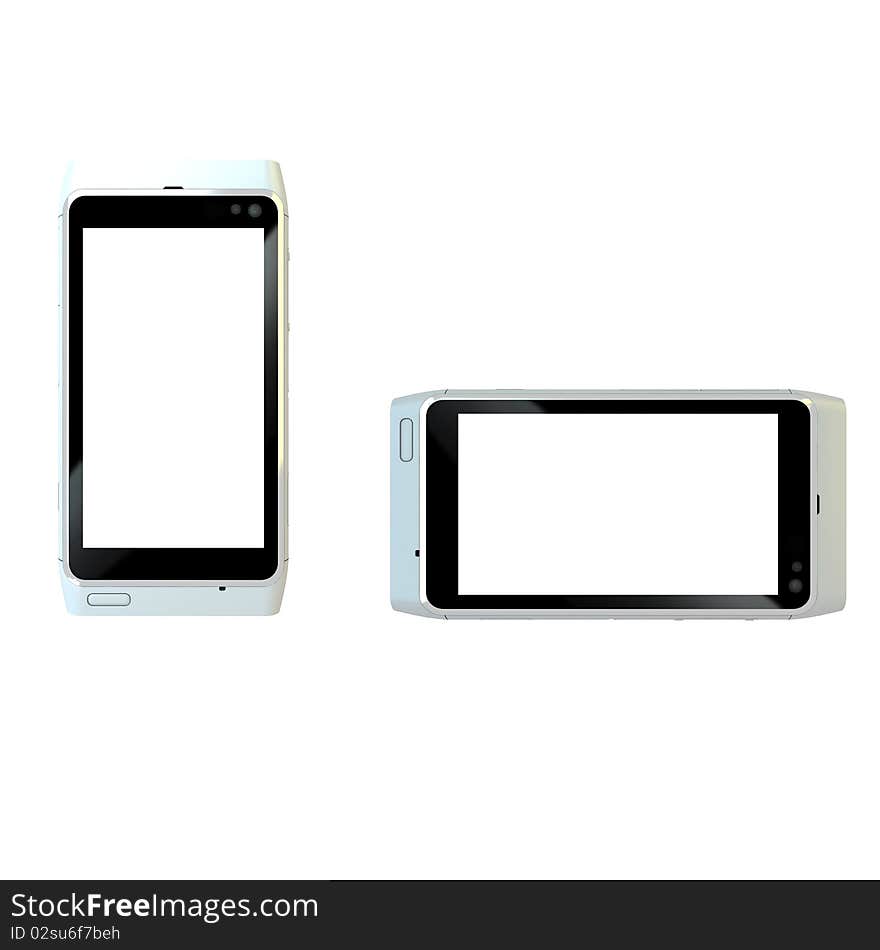 Touch Screen Nokia N8 Cell Mobile Phone On White Background. Touch Screen Nokia N8 Cell Mobile Phone On White Background.