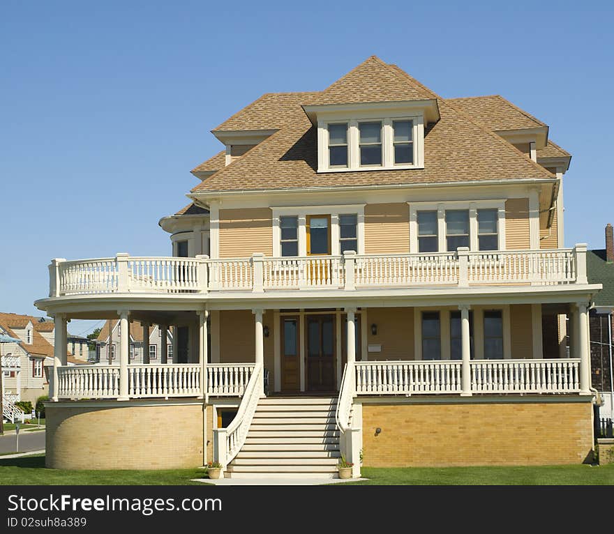 New residential house in suburb. New residential house in suburb