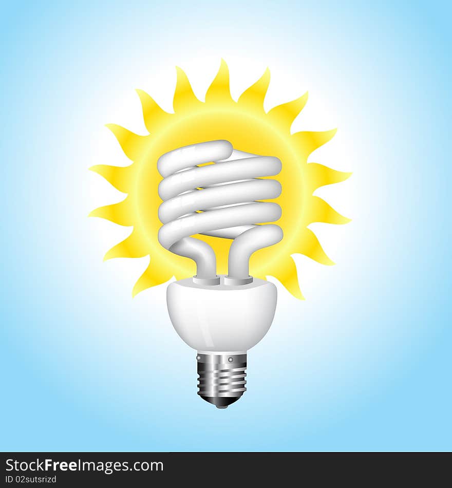 Economical sunny bulb vector illustration