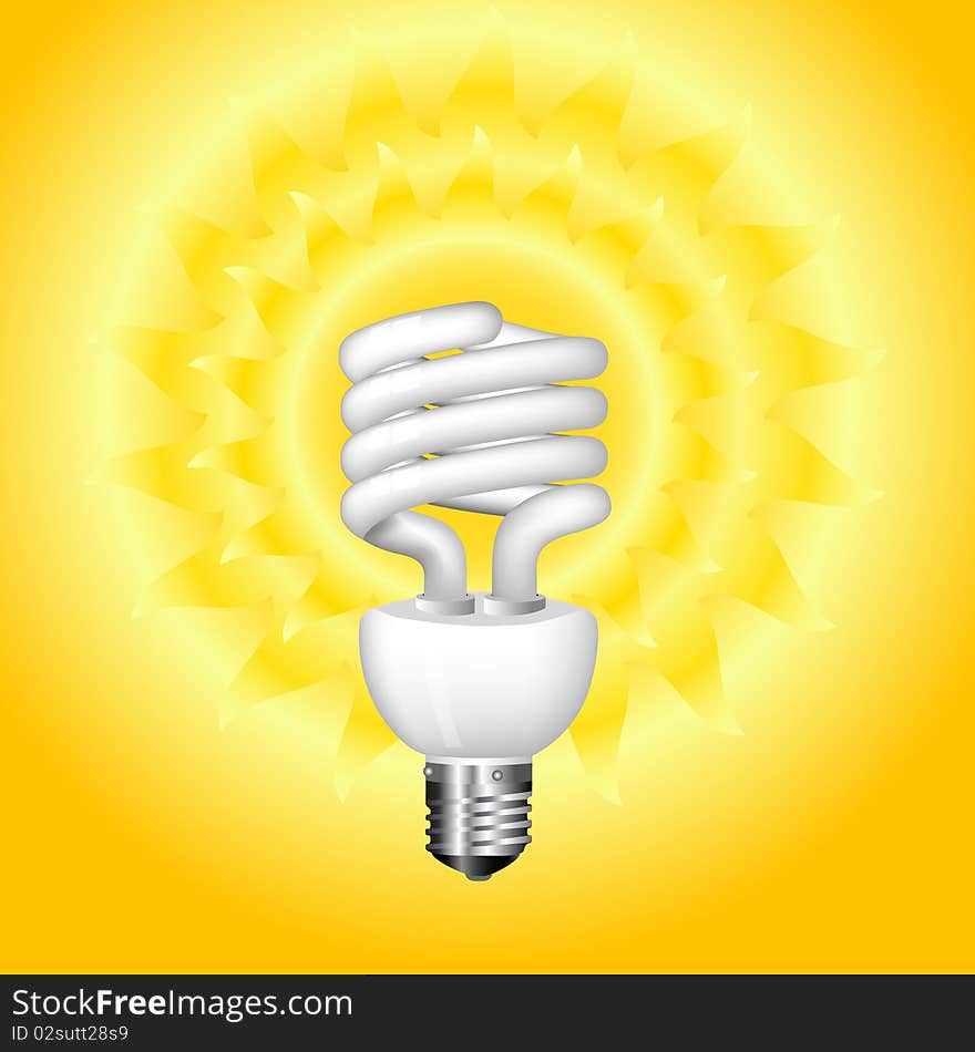 Economical sunny bulb vector illustration