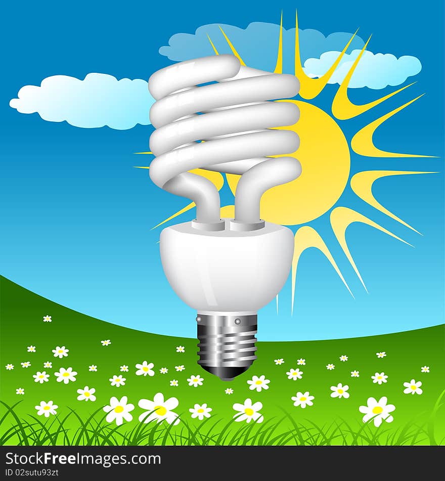 Economical bulb vector illustration