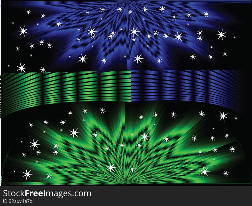 abstract background. Bright multi-colored star