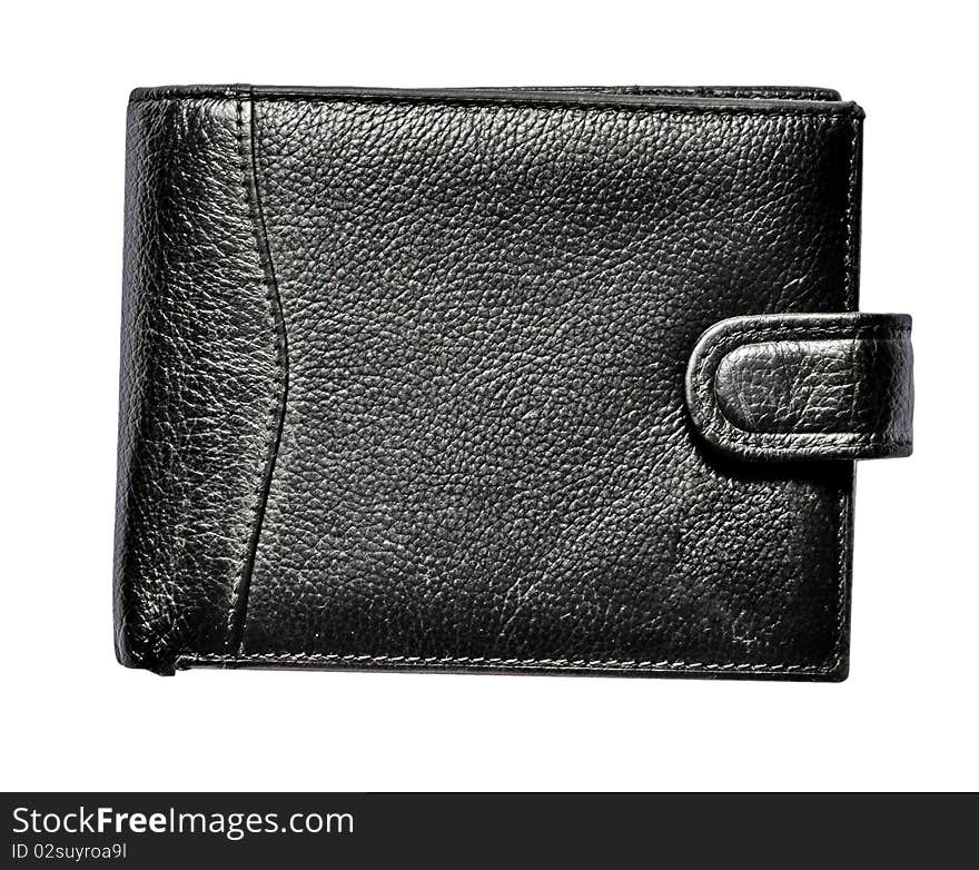 Old wallet isolated on the white background