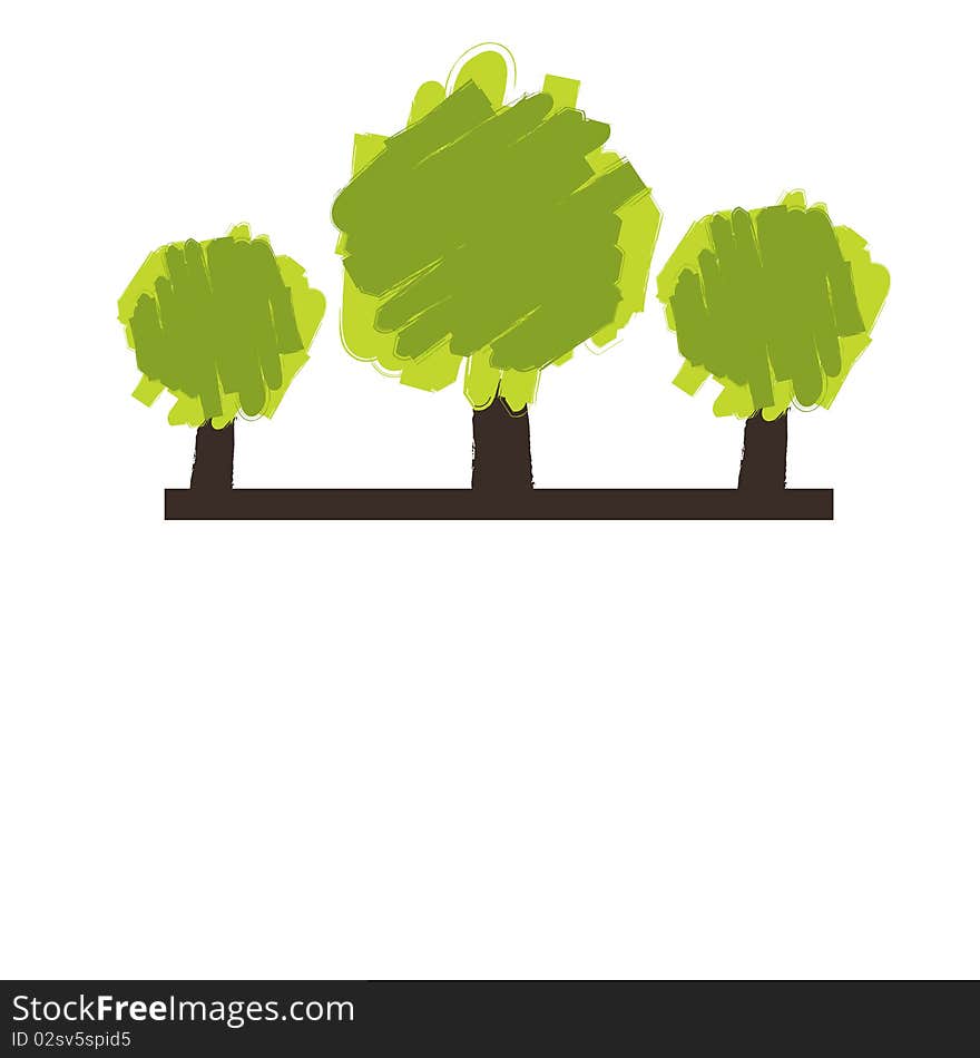 Colorful tree. Vector illustration