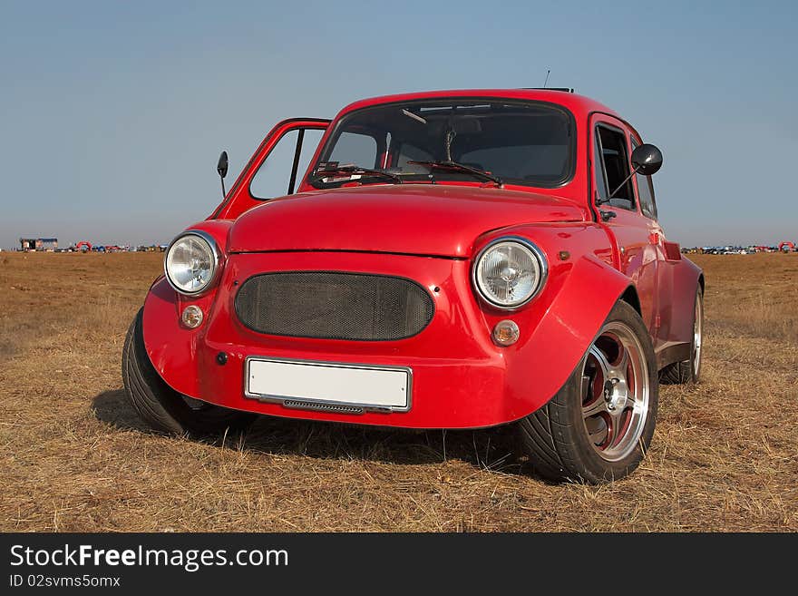 Old soviet car on auto show