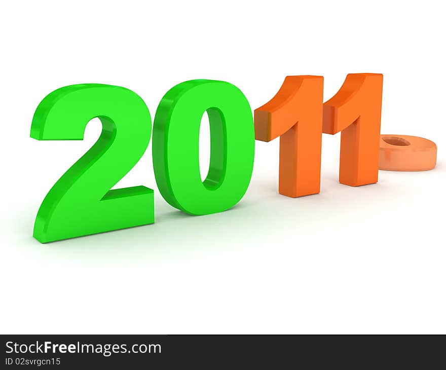 New Year 2011 concept. 3d rendered image