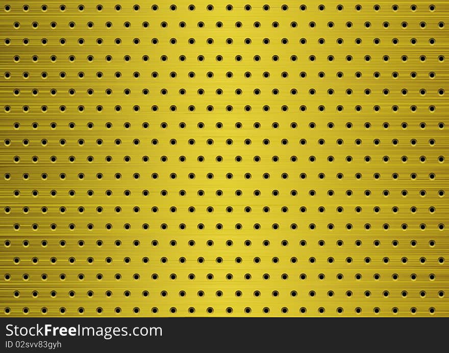 Yellow metal background with hole. Yellow metal background with hole