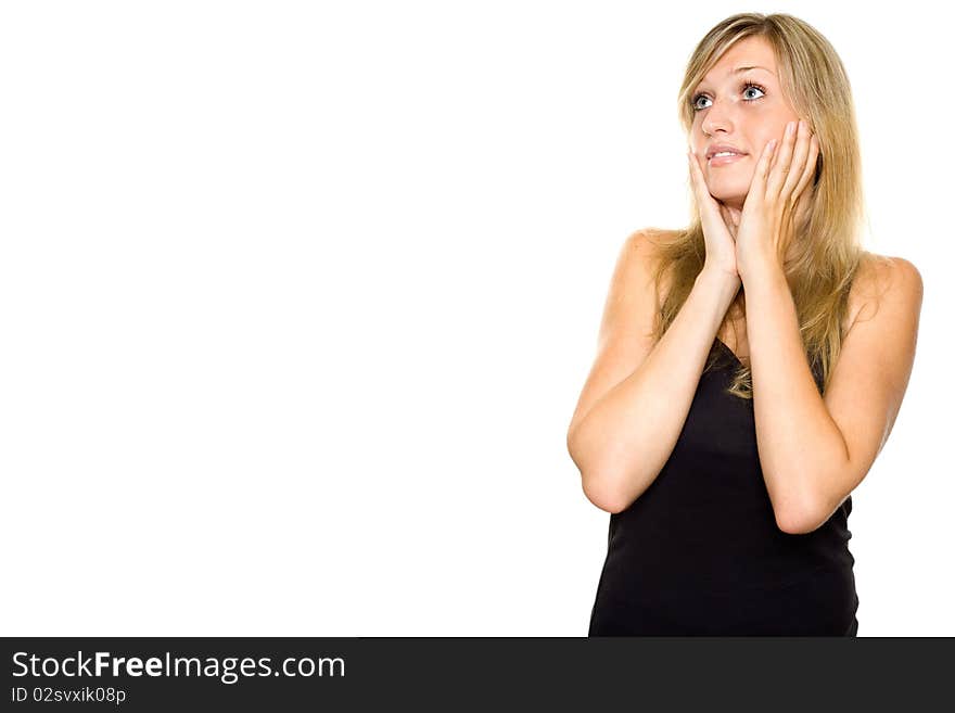 Young woman looking surprised