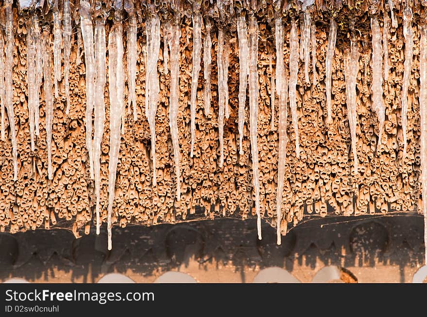 Icicles On A Roof