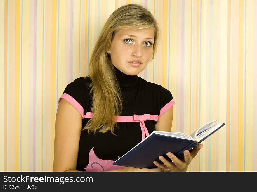 Girl with textbook