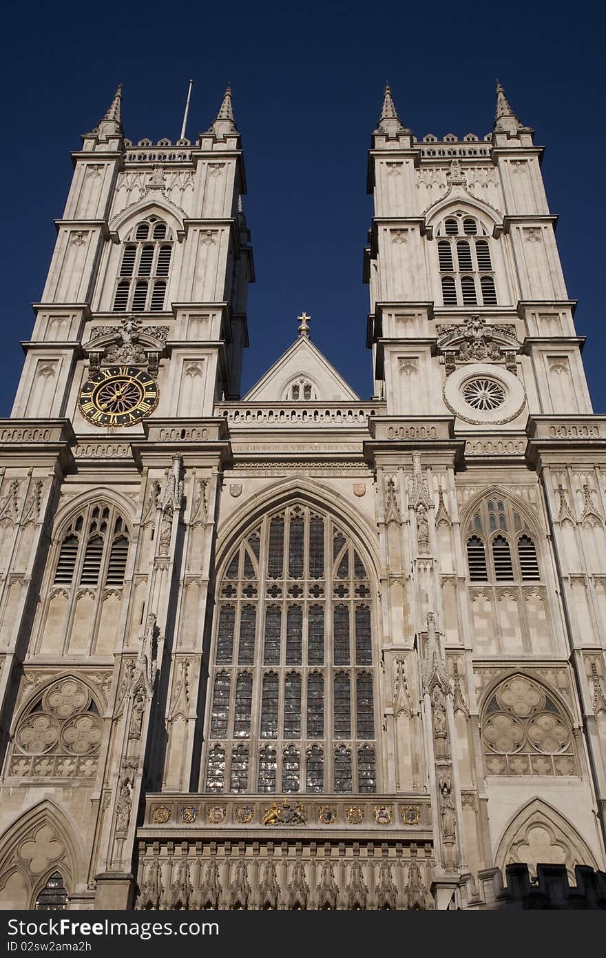 Main Facade of Westminster Abbey Church in London, England