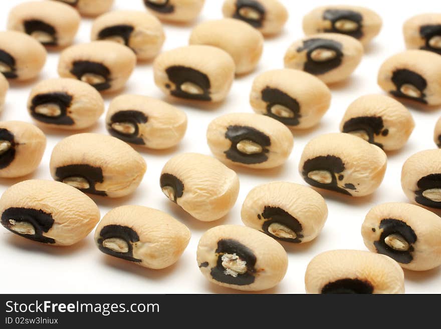 Several Rows Of Black Eye Beans