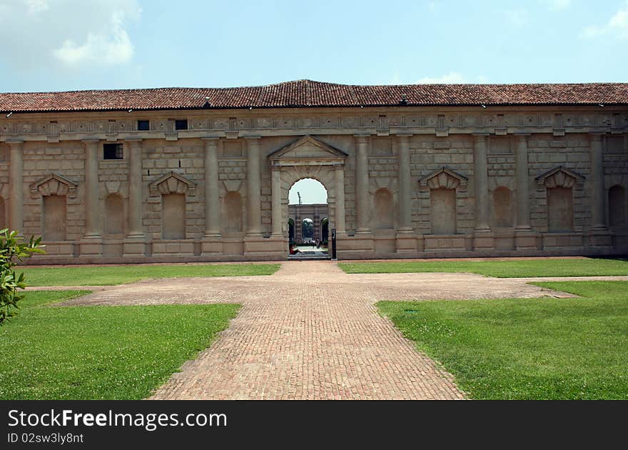 Grandious castel entrance in italy