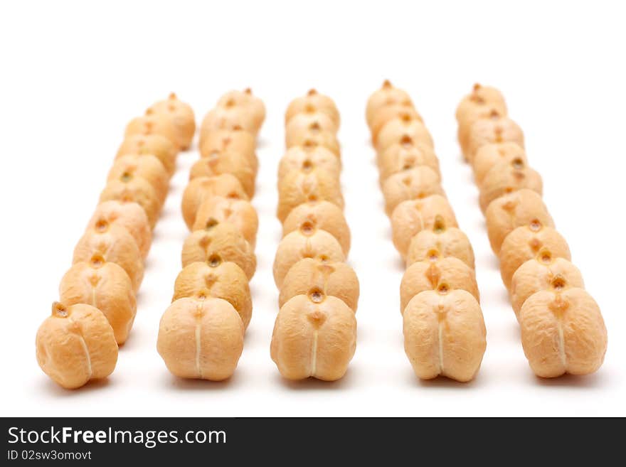 Several rows of chickpea