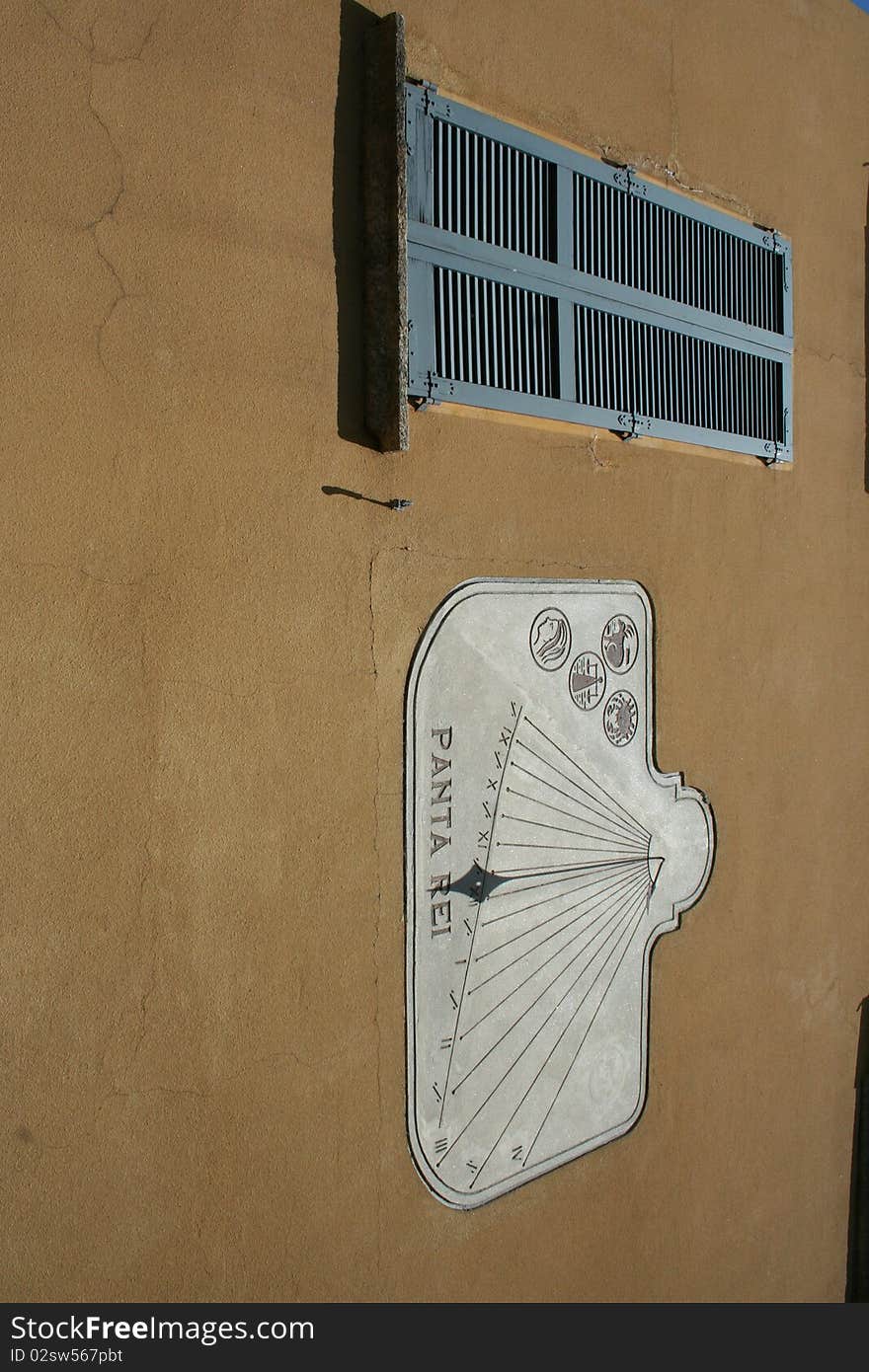 Brown windows in a italian vilage