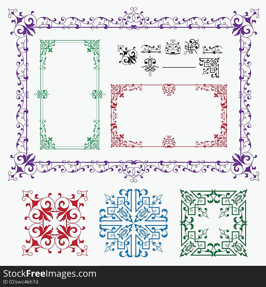 Set of plant element for design