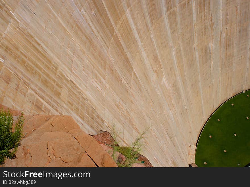 A view looking down at Glen Canyon Dam.