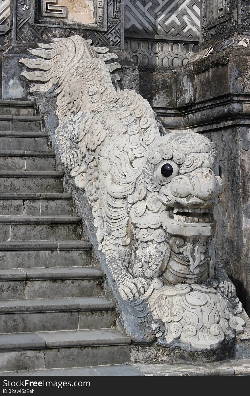 Lion statue of Emperor Khai Dinh Cemetery