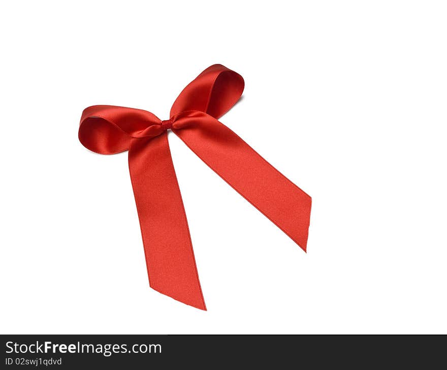 Red ribbon on white background