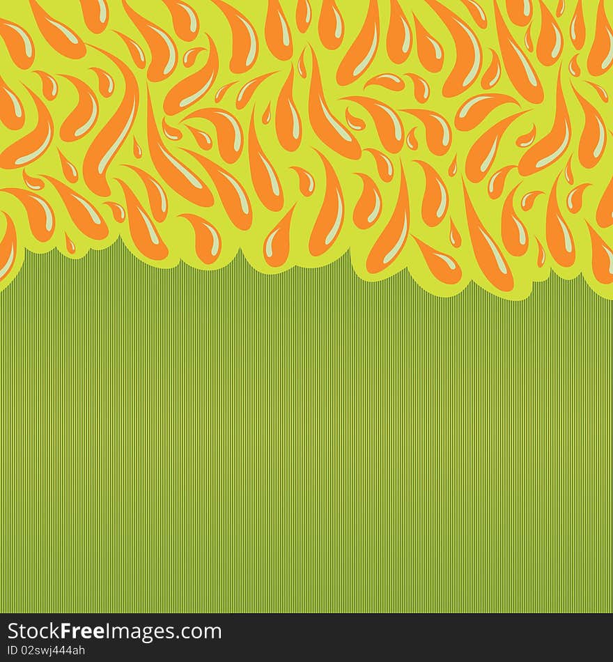 Colourful Green Background With Abstract Drawing