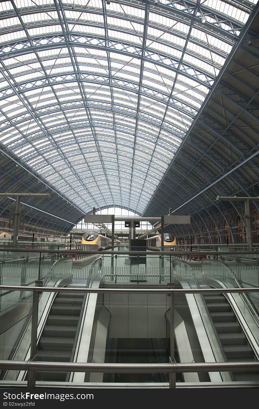 St Pancras International Railway Station in London. St Pancras International Railway Station in London