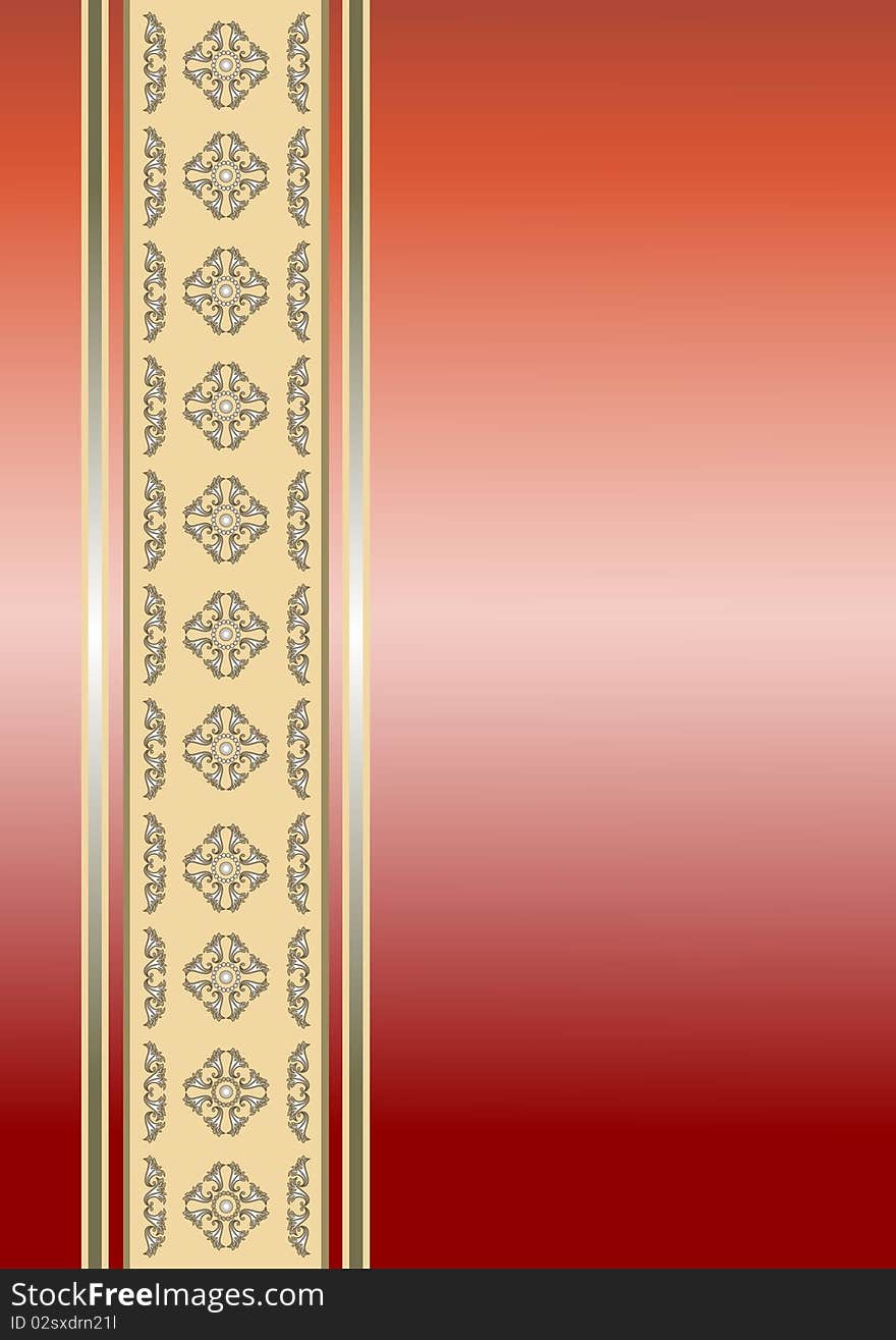 Border with vintage ornament. Background.