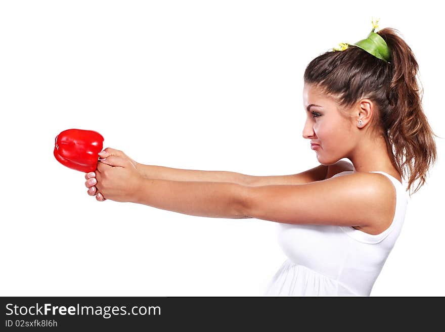 Woman and pepper